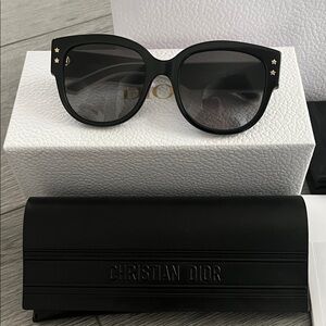 Dior Black Sunglasses with Gold Star Accents